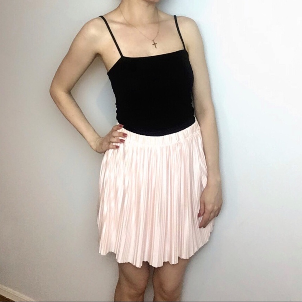 Satiny Pleated Skirt